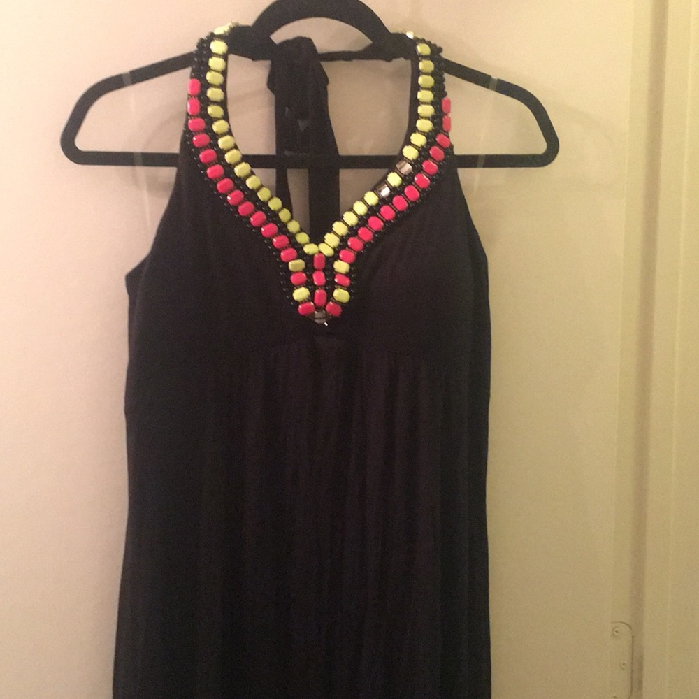 NWT black halter maxi dress